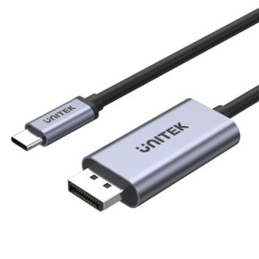 UNITEK 2m 4K USB-C to DisplayPort 1.2 Cable in Aluminium Housing. Supports upto 4K@60Hz. Plug & Play. HDCP2.2 for 4K Netfli, Amazon Prime Video & More. Space Grey & Black. V1409A