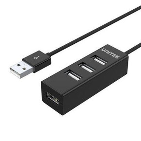 UNITEK USB-A 2.0 4-Port High Speed Hub with Data Transfer Speed up to 480Mbps.