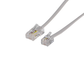DYNAMIX 5m RJ12 to RJ45 Cable - 4C All pins connected crossed - Colour Grey DYNAMIX 5m RJ12 to RJ45 Cable - 4C All pins connected crossed - Colour Grey