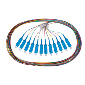 DYNAMIX 2M SC Pigtail G657A1 12 Pk Colour Coded - 900um Single-mode Fibre - Tight Buffer LSZH Jacket