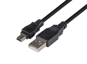 DYNAMIX 2m USB 2.0 Mini-B (5-pin) Male to USB-A Male Connectors. DYNAMIX 2m USB 2.0 Mini-B (5-pin) Male to USB-A Male Connectors.