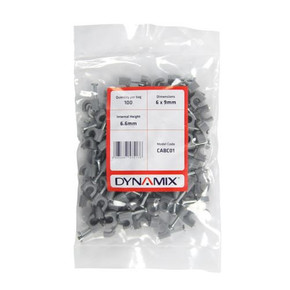 DYNAMIX Cable Clip (Bags of 100pcs Width: 6mm - Height: 9mm - Internal Height: 6.6mm. Outdoor Rated DYNAMIX Cable Clip (Bags of 100pcs Width: 6mm - Height: 9mm - Internal Height: 6.6mm. Outdoor Rated