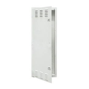 DYNAMIX 42'' FTTH Network Enclosure Recessed Wall Mount with Vented Lid Cable & Dual GPO Knock outs. Installs: 400mm Centre Stud. Cut out OD: 355 x 1067 x 90mm. Incl. Installation Accessories - Earth Kit