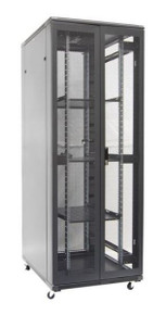 DYNAMIX 42RU Server Cabinet 800mm Deep (600 x 800 x 2077mm). Includes 3x Fixed Shelves - 4x Fans - 25x Cage Nuts - 4x Castors & 4x Level Feet. 800kg static load. Glass front door mesh rear door. 6-Way PDU installed