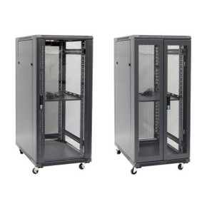 DYNAMIX 27RU Server Cabinet 1000mm Deep (600 x 1000 x 1410mm) Includes 1x Fixed Shelf - 4x Fans - 25x Cage Nuts - 4x Castors & 4x Level Feet. 800kg static load. Glass front door mesh rear door. 6-Way PDU installed