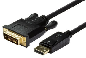 DYNAMIX 1.5m DisplayPort Source to DVI-D Monitor Male Cable Max Resolution 1080p 60Hz.