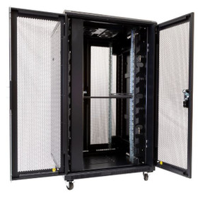 DYNAMIX 27RU Server Cabinet 1000mm Deep (800 x 1000 x 1410mm) Includes 1x Fixed Shelf - 4x Fans - 25x Cage Nuts - 4x Castors & 4x Level Feet. 800kg static load. Front & Rear Dual Mesh Doors. 6-Way PDU Incl.