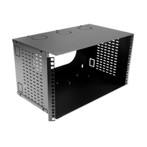 DYNAMIX 6U 300mm Deep 19'' Fully Enclosed Hinged Wall Mount Bracket. Includes Lid & Base Panels. Incorporates Side Venting & Rear Entry Plus Knock Outs on Top - Bottom & Sides. Black Colour