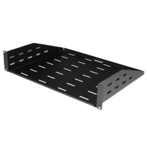 DYNAMIX AV Rack 2RU Cantilever Shelf with vented holes and #10-32 screws. 350mm Deep Supports Weight up to 15kgs.