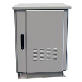 DYNAMIX 27RU Outdoor Freestanding Cabinet. (800 x 600 x 1575mm external). IP45 rated. Angled pivoting rain hood. Double 25mm heating protection. Includes 10x cage nuts. Grey