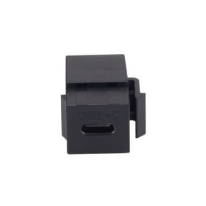 DYNAMIX USB-C 3.1 Keystone Jack Female to Female Connectors. Supports 5A - 20V Pass Through. Black Colour.