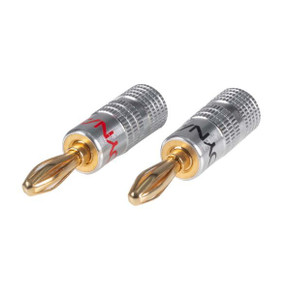DYNAMIX Banana Plugs Gold Plated with Alloy Jacket - Max 14AWG Cable Colour Coded Red and Black. SOLD as PAIR