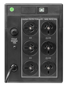 DYNAMIX Defender 2000VA(1200W) Line Interactive UPS - 3x NZ Power Sockets with Surge+Battery Backup - 3x NZ Power Sockets with Surge 936J LCD Status Display.