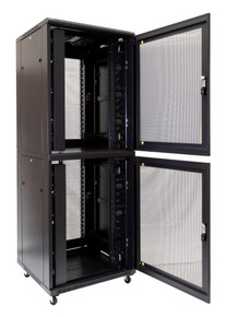DYNAMIX 45RU Co-Location Server Cabinet with 3 Compartments. 1000mm Deep (800 x 1000 x 2210mm) Includes 4x Fans - 25x Cage Nuts - 4x Castors & 4x Level Feet. 800kg static load. 