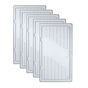 DYNAMIX 28'' Recessed Plastic Network Enclosure - WiFi Ready - Slim Vented Lid - Dual GPO and Cable Entry Knock Outs.