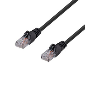 DYNAMIX 3m Cat6 Black UTP Patch Lead (T568A Specification) 250MHz 24AWG Slimline Snagless Moulding with Unshielded Gold Plate Connector.