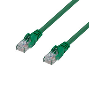 DYNAMIX 0.5m Cat6 Green UTP Patch Lead (T568A Specification) 250MHz 24AWG Slimline Snagless Moulding with Unshielded Gold Plate Connector.