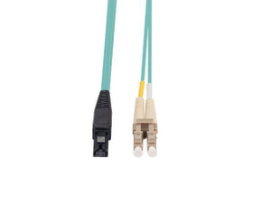 DYNAMIX 1M 50u LC/MT-RJ OM3 Fibre Lead (Duplex - Multimode) Aqua LSZH Jacket