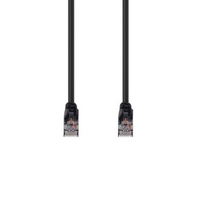 DYNAMIX 0.3m Cat6 Black UTP Patch Lead (T568A Specification) 250MHz 24AWG Slimline Snagless Moulding with Unshielded Gold Plate Connector.
