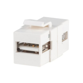DYNAMIX USB 2.0 Keystone Jack. USB-A Female to Female Connectors. Fits FP-1KS and FP-2KS RJ45 Keystone Face Plates