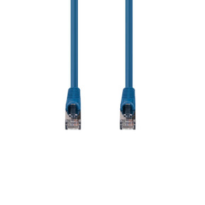 DYNAMIX 0.3m Cat6A S/FTP Blue Slimline Shielded 10G Patch Lead. 26AWG (Cat6 Augmented) 500MHz with Gold Plate Connectors.