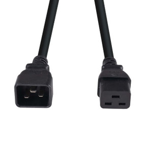 DYNAMIX 0.5M IEC 16A Power Extension Cord. (C20 Plug to C19 Socket) 1.5mm. BLACK COLOUR