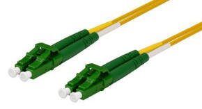 DYNAMIX 1M 9u LC APC/LC APC Duplex Single Mode G657A1 Bend Insensitive Fibre Lead. Yellow LSZH Jacket