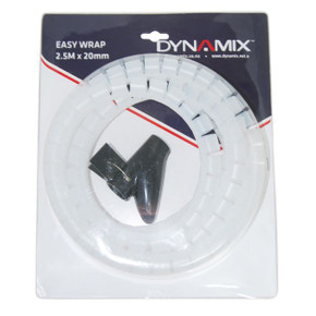 DYNAMIX 2.5mx20mm Easy Wrap - Cable Management Solution - Blister Retail Packaging - Colour Clear