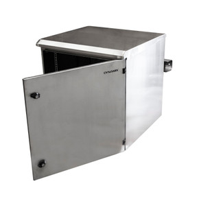 DYNAMIX 12RU Stainless Outdoor Wall Cabinet 611x425x640mm (WxDxH). SUS316 Stainless Steel Construction IP65 Rated with Lockable Front Door No Fans or Filters. Wall Mount Included.