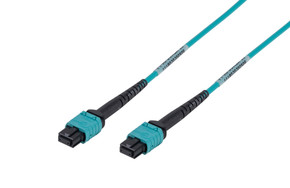 DYNAMIX 100M OM3 MPO ELITE Trunk Multimode Fibre Cable. POLARITY A Straight Through Cable. Made with ELITE Low Loss Female Connectors
