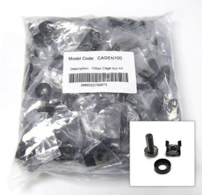 DYNAMIX 100pc Pack, 3 Piece Cage Nut. Bagged with M6 12x cross screw & nut. Colour Black