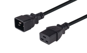 DYNAMIX 4m IEC 16A Power Extension Cord. (C20 Plug to C19 Socket) 1.5mm2. BLACK COLOUR