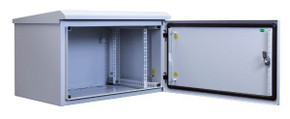 DYNAMIX 6RU Outdoor Wall Mount Cabinet. External Dims 611x425x390. IP65 rated. Lockable front door. No fans or filters. Wall mount included. Made from rolled steel.