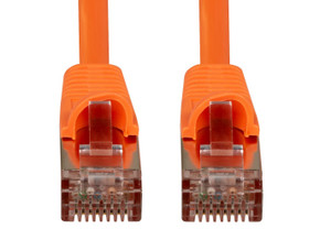 DYNAMIX 1.5m Cat6A S/FTP Orange Slimline Shielded 10G Patch Lead. 26AWG (Cat6 Augmented) 500MHz with Gold Plate Connectors.