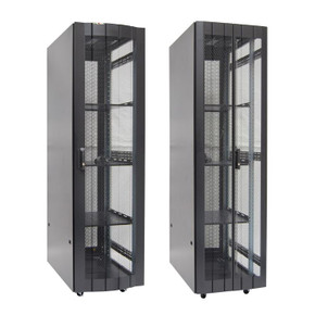 DYNAMIX 42RU Server Cabinet 800mm Deep (600x 800x2081mm) Includes 3x Fixed Shelves, 4x Fans, 25x Cage Nuts, 4x Castors, 4x Levelling Feet Front & Rear Bifold Mesh Doors. 6 Way PDU Installed. Black