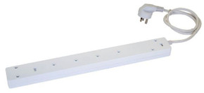 DYNAMIX 6-way 10A Home & Office Powerboard with two USB 3.4A Rapid Charging Ports. Safety Overload with Push Button Reset. Includes 1m Power Cable. For Indoor Use ONLY.