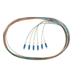 DYNAMIX 2M LC Pigtail G657A1 6 Pk Colour Coded, 900um Single-mode Fibre, Tight Buffer LSZH Jacket