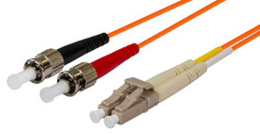 DYNAMIX 2M 62.5u LC/ST OM1 Fibre Lead (Duplex, Multimode) Orange LSZH Jacket