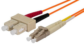 DYNAMIX 2M 62.5u LC/SC OM1 Fibre Lead (Duplex, Multimode) Orange LSZH Jacket
