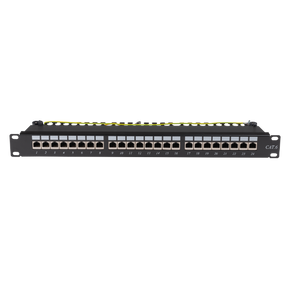DYNAMIX 19" Cat6 24-Port RJ45 1U Sheilded Patch Panel. Easy Field Label System & Port Identification. 110x Termination. Colour Coded for T568A & T568B. Supports Both Cat5e & Cat6.