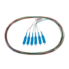DYNAMIX 2M SC Pigtail G657A1 6 Pk Colour Coded, 900um Single-mode Fibre, Tight Buffer LSZH Jacket