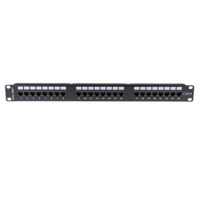 DYNAMIX 24 Port 19'' Cat6 UTP Patch Panel, T568A & T568B Wiring. 1RU. 110x Terminations