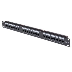 DYNAMIX 24 Port 19'' Cat6 UTP Patch Panel, T568A & T568B Wiring. 1RU. 110x Terminations