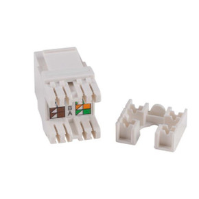 DYNAMIX Cat5e Keystone RJ45 Jack for 110 Face Plate. T568A/T568B Wiring, 180, White colour. Recommended for use with RJ45 plugs only.