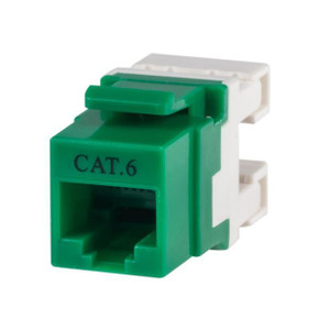 DYNAMIX Cat6 GREEN Keystone RJ45 Jack for 110 Face Plate T568A/T568B Wiring. 180 Slimline Jack.