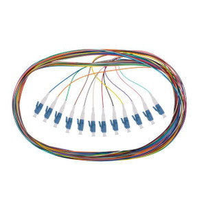 DYNAMIX 2M LC Pigtail G657A1 12 Pk Colour Coded, 900um Single-mode Fibre, Tight Buffer LSZH Jacket
