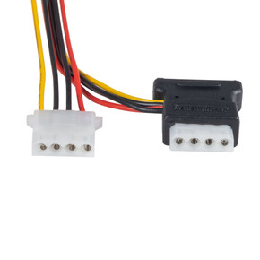 DYNAMIX Dual Port Serial ATA Power Splitter Cable, Converts 1x SATA 15P to 2x standard 5.25'' power connector.