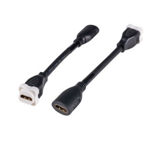 AMDEX 150mm HDMI Adapter Pigtail, High-Speed With Ethernet Rated V2.1 Colour WHITE