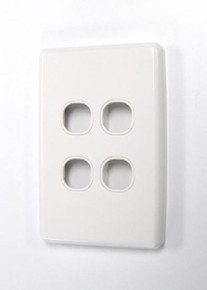 AMDEX Switch Plate ONLY. 4 Gang WPC Series Wall Face Full Cover Plate. (Accepts Clipsal Style Mechs)
