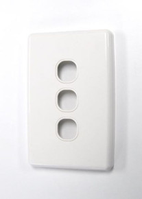 AMDEX Switch Plate ONLY. 3 Gang WPC Series Wall Face Full Cover Plate. (Accepts Clipsal Style Mechs)